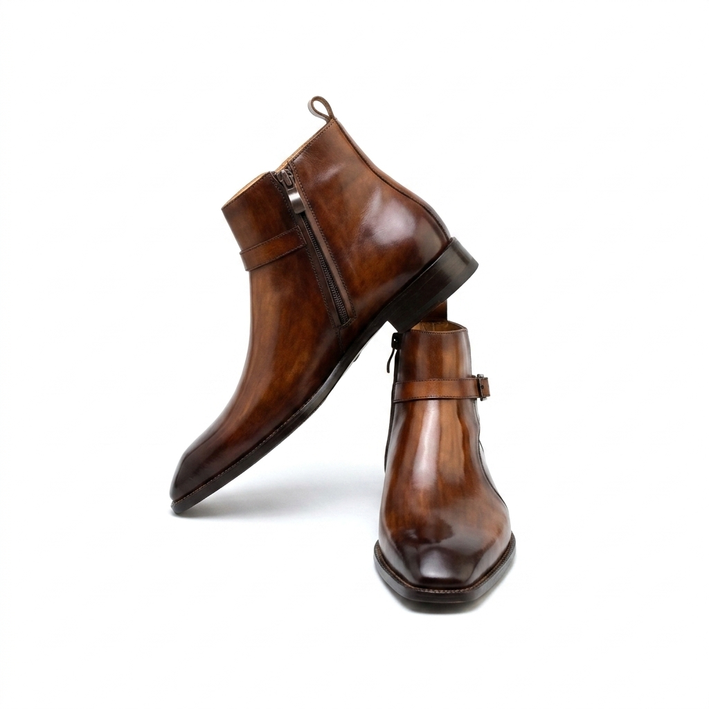 Hand-Painted Cowhide Derby Shoes