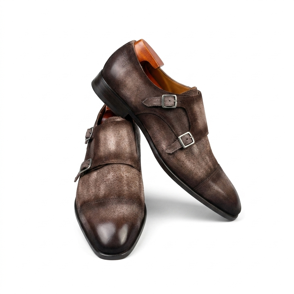 | Handcrafted Brown Calfskin Single Monk Strap