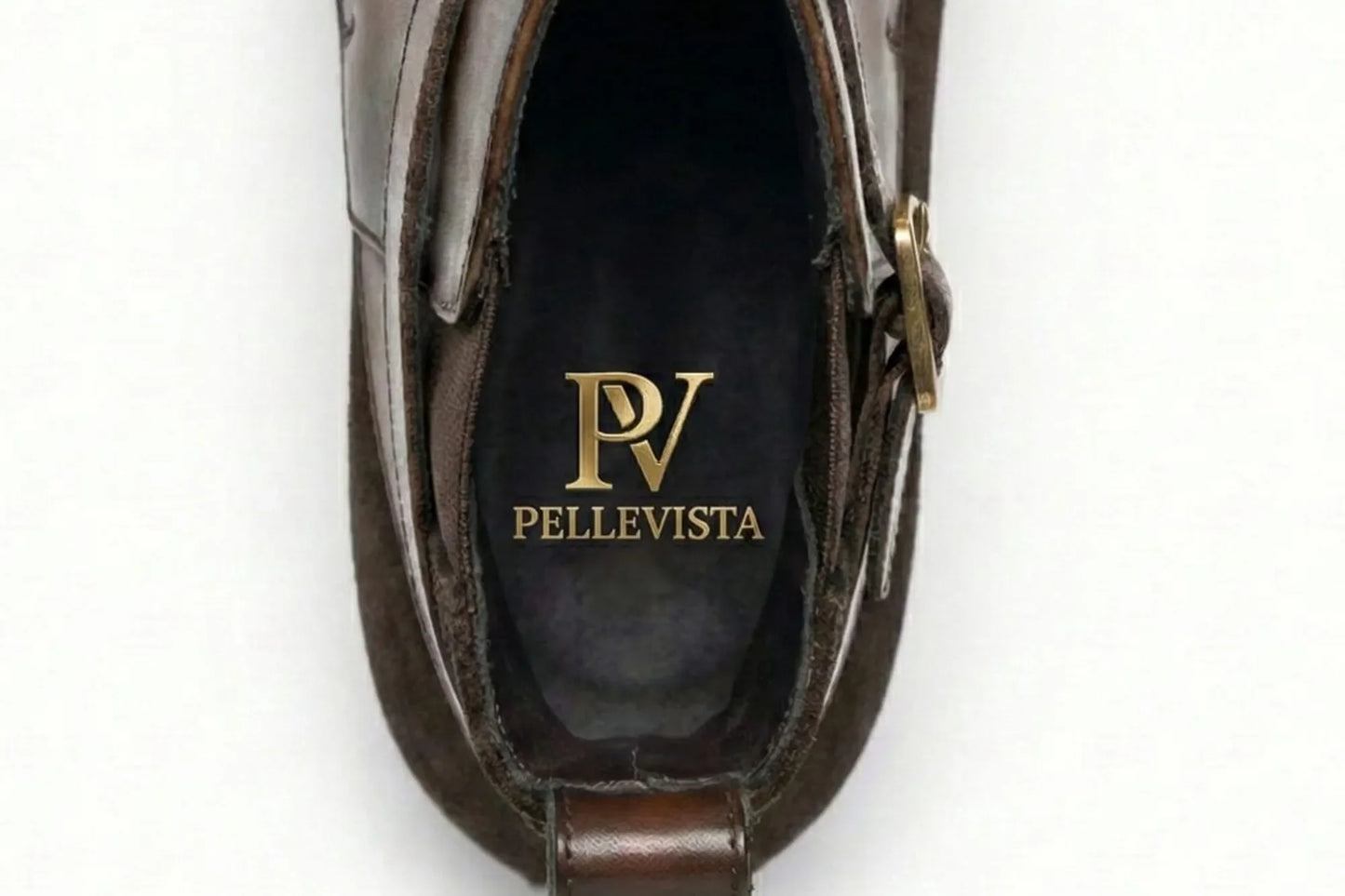 PelleVista Handcrafted Men's Jodhpur Boots | Two-Tone Leather & Suede with Gold Buckle