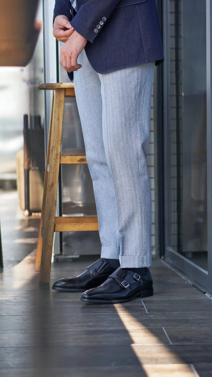 | Handcrafted Brown Calfskin Single Monk Strap