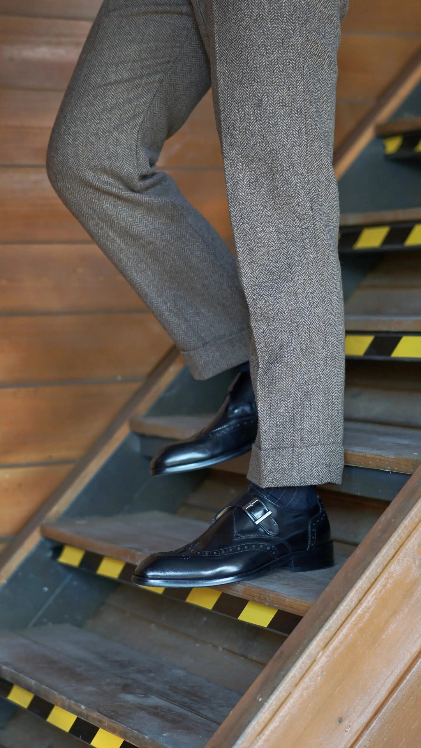 Cowhide Genuine Leather Monkstaps For Men