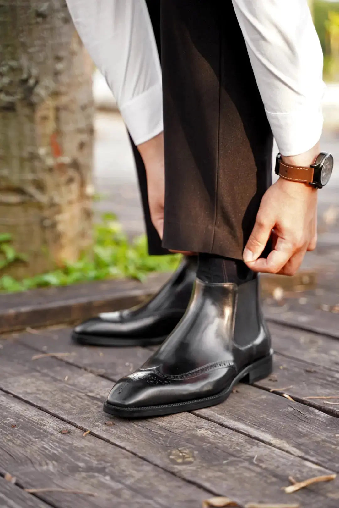 Handcrafted Leather Derby Shoes For Men