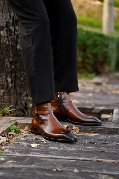 Hand-Painted Cowhide Derby Shoes