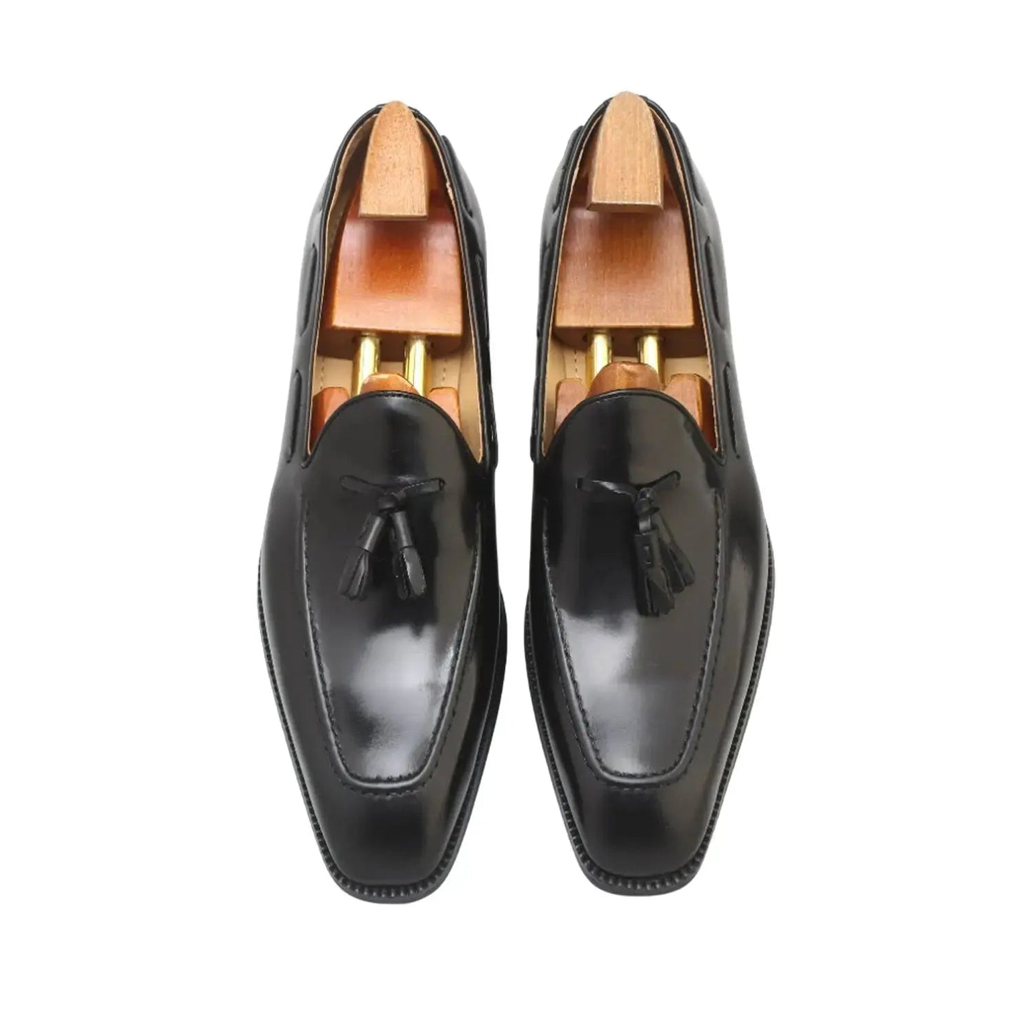 | Handcrafted Mahogany Calfskin Tassel Loafers
