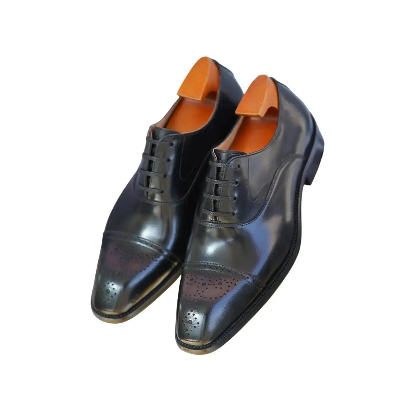 Classic Burnished Brown Brogue Oxfords