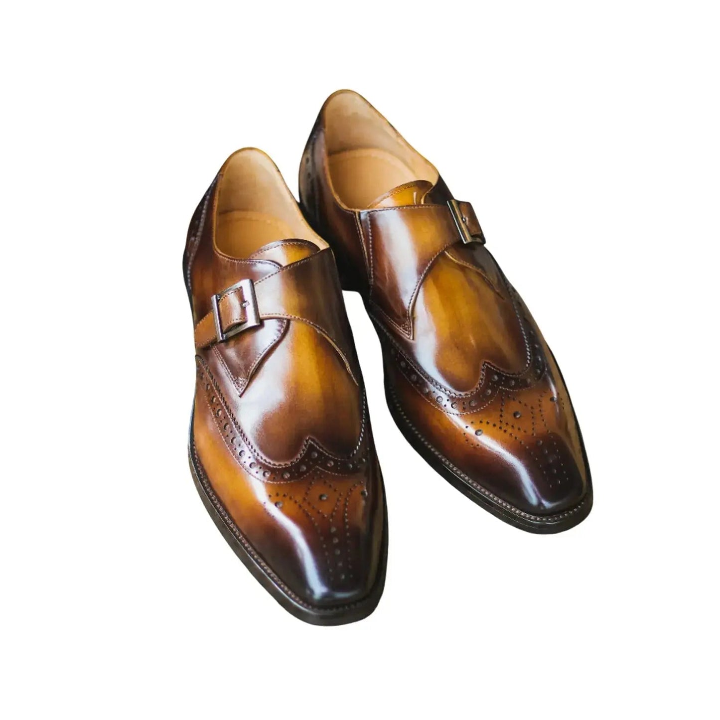 Cowhide Genuine Leather Monkstaps For Men