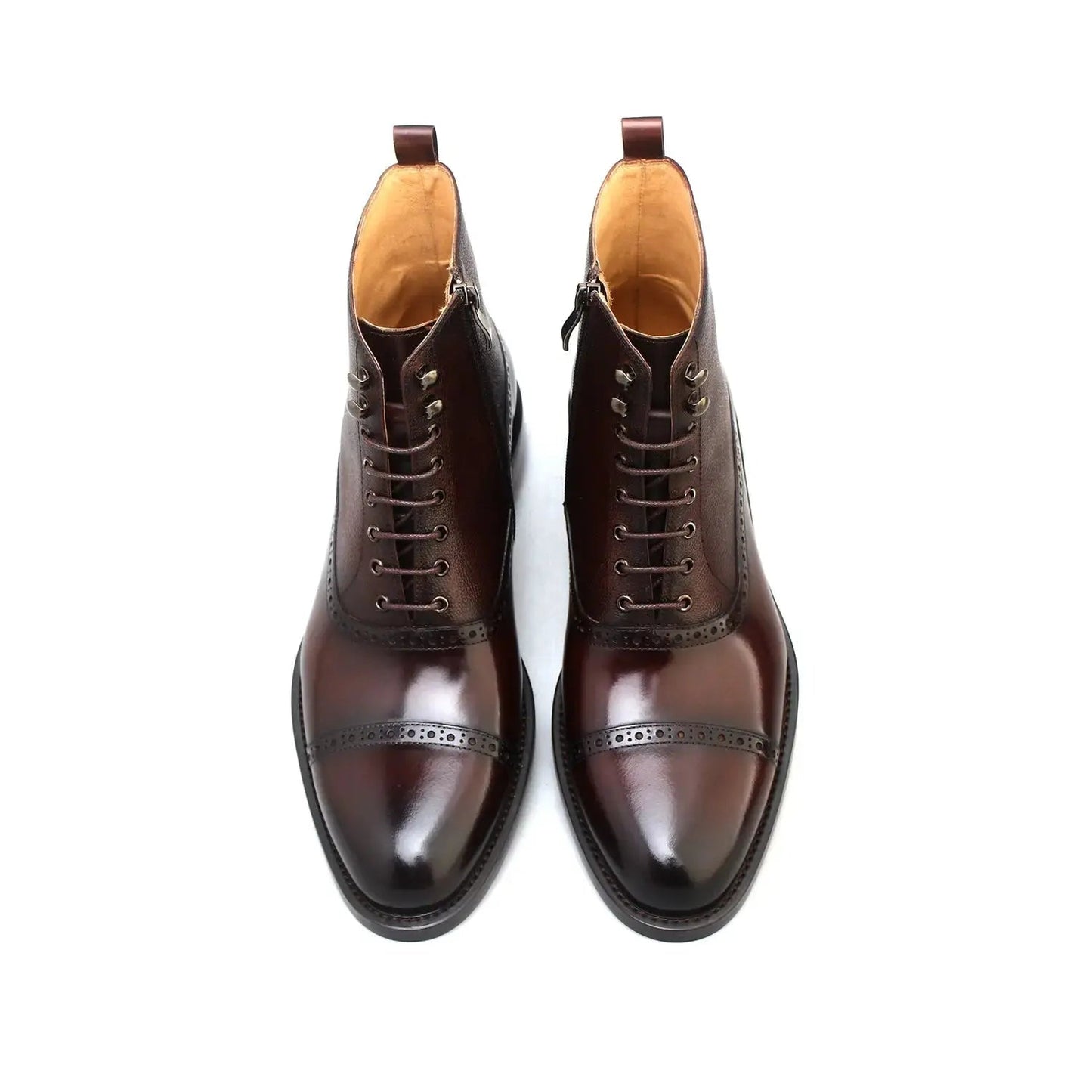 | Handmade Brown Leather Derby Brogues