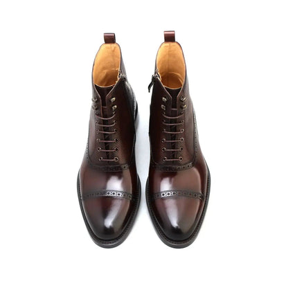 | Handmade Brown Leather Derby Brogues