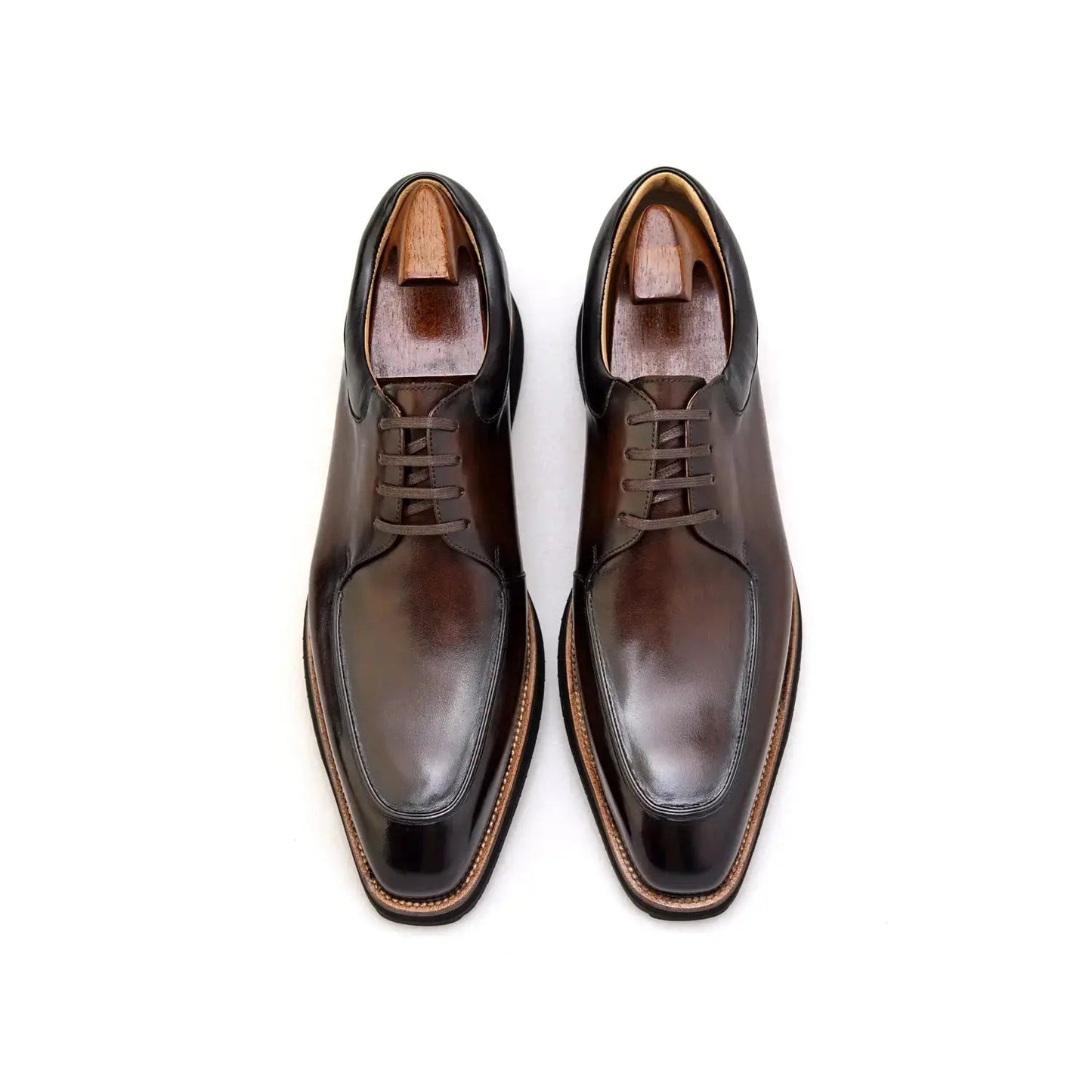 | Camel Brogue Derby Shoes For Men