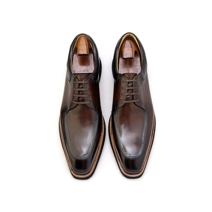 | Camel Brogue Derby Shoes For Men