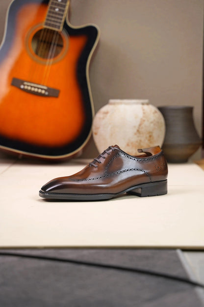 | The Maverick Tan Wingtip Oxford Brogues