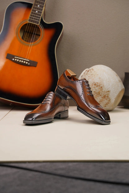 | The Maverick Tan Wingtip Oxford Brogues