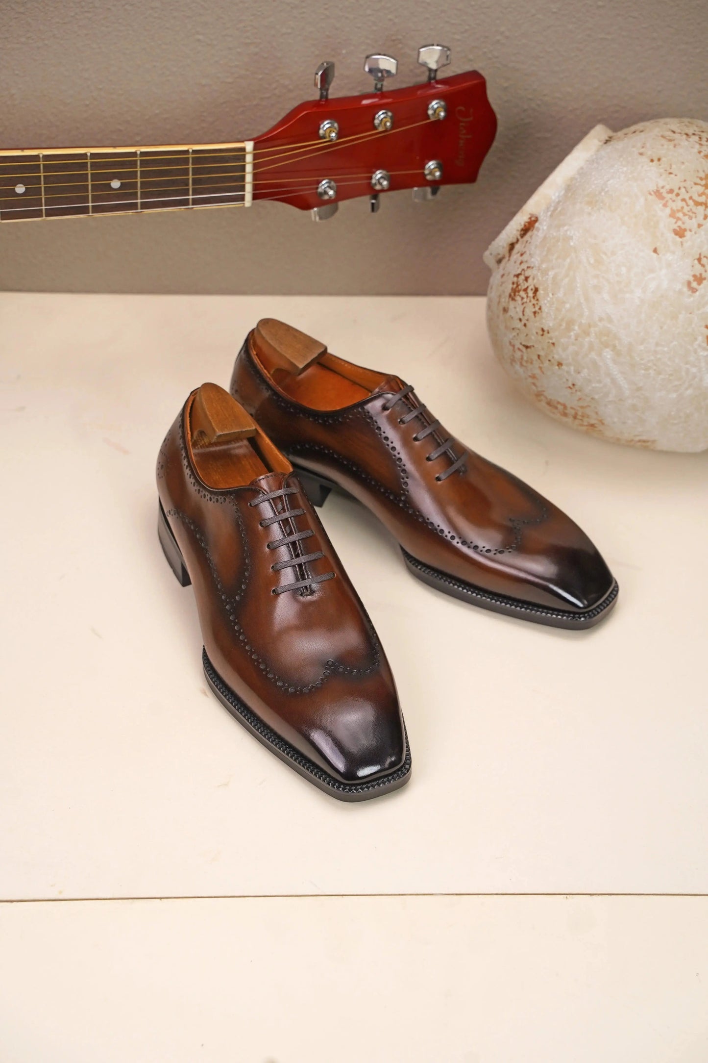 | The Maverick Tan Wingtip Oxford Brogues