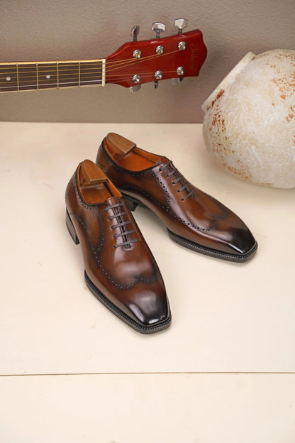 | The Maverick Tan Wingtip Oxford Brogues