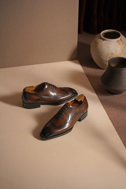 | The Maverick Tan Wingtip Oxford Brogues