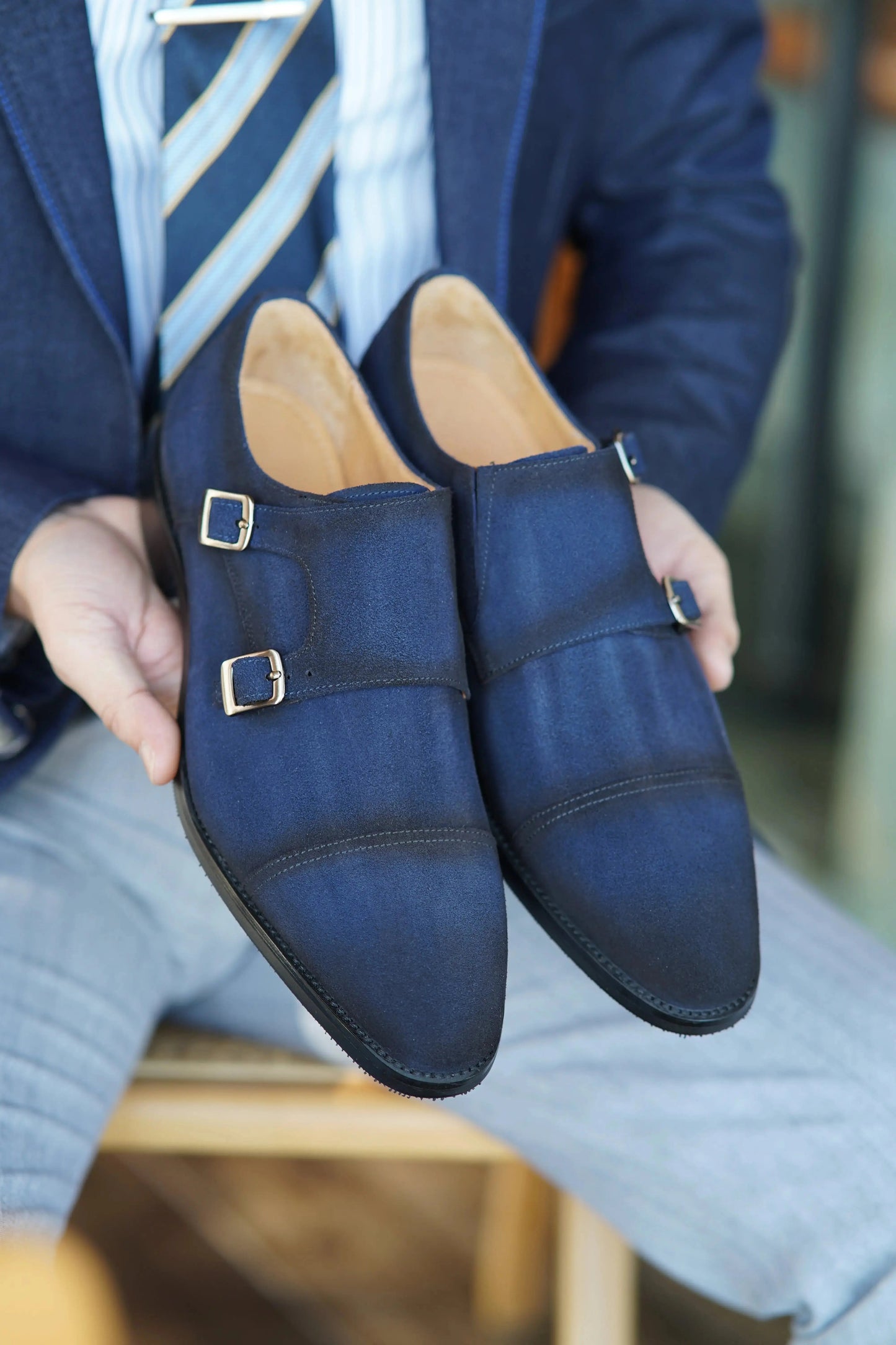 | Handcrafted Brown Calfskin Single Monk Strap