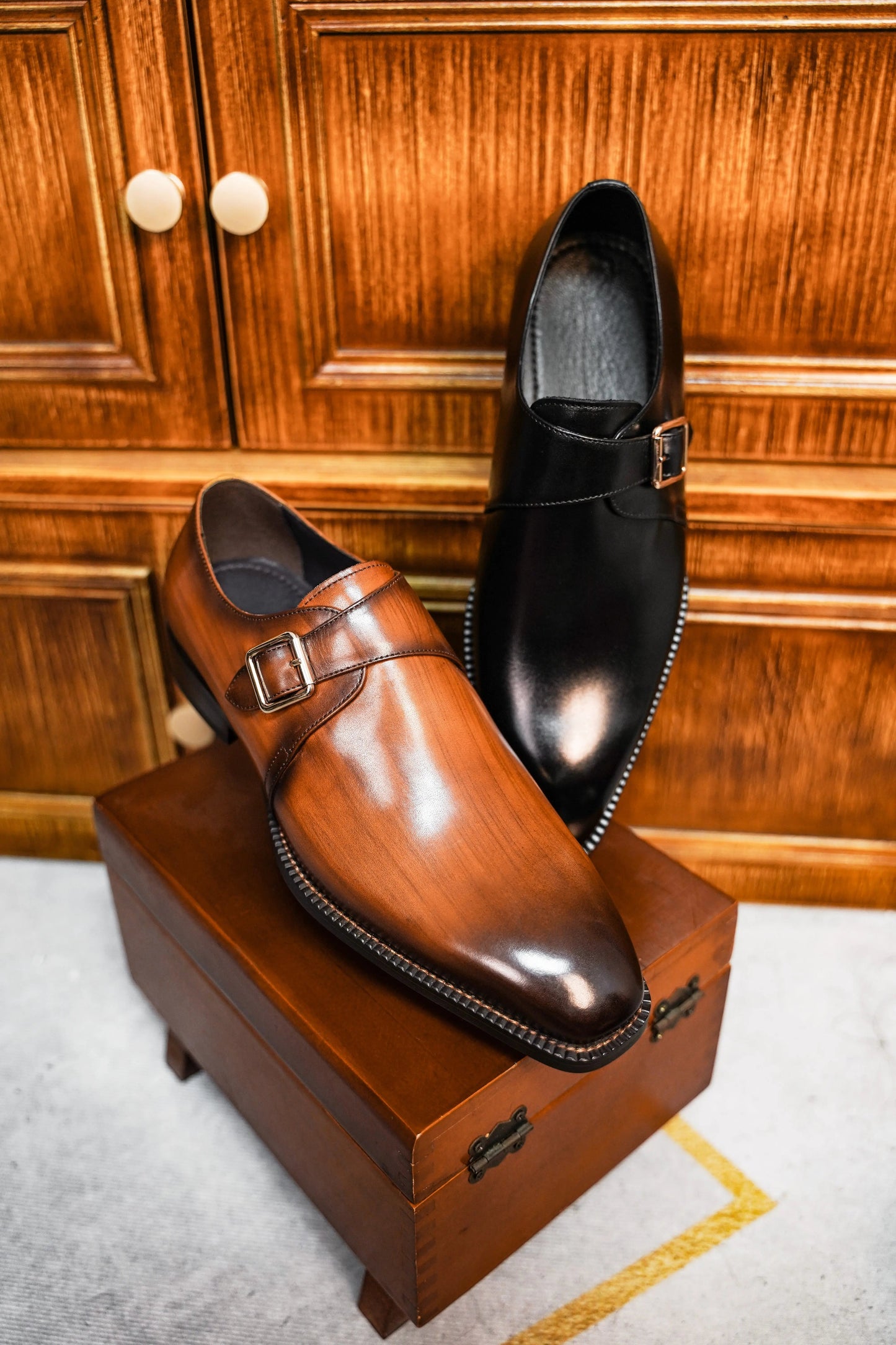 | Leather Smooth Monkstap Shoes For Men