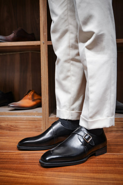 | Leather Smooth Monkstap Shoes For Men