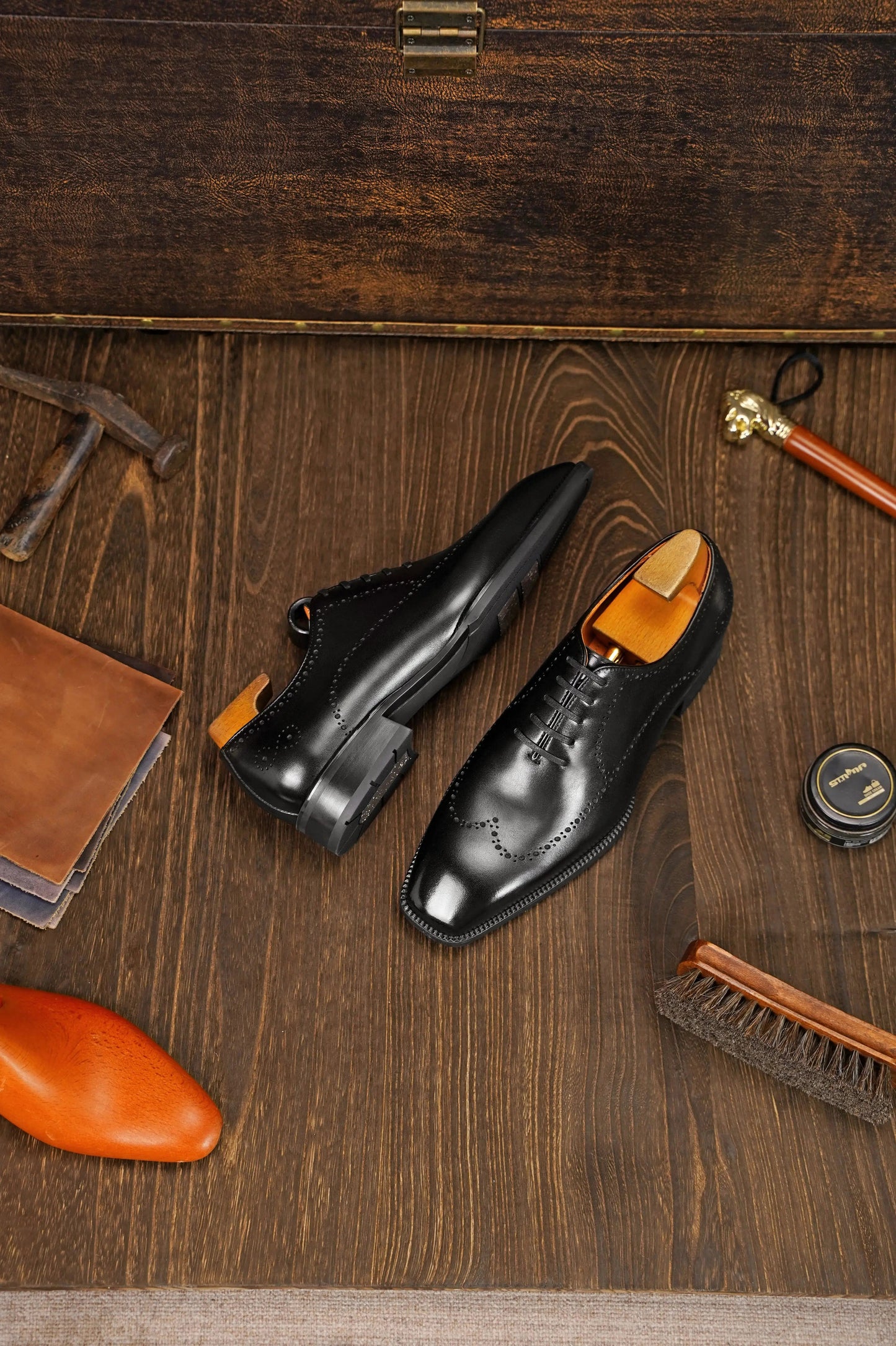 | The Maverick Tan Wingtip Oxford Brogues