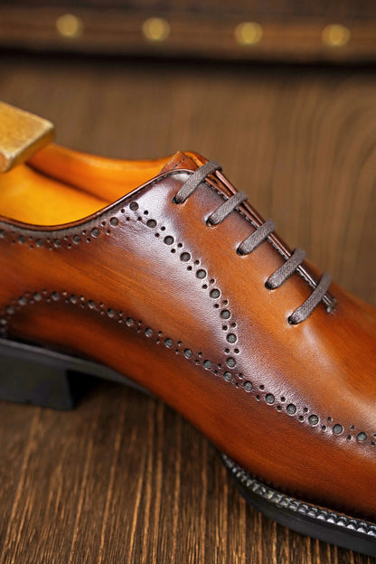 | The Maverick Tan Wingtip Oxford Brogues