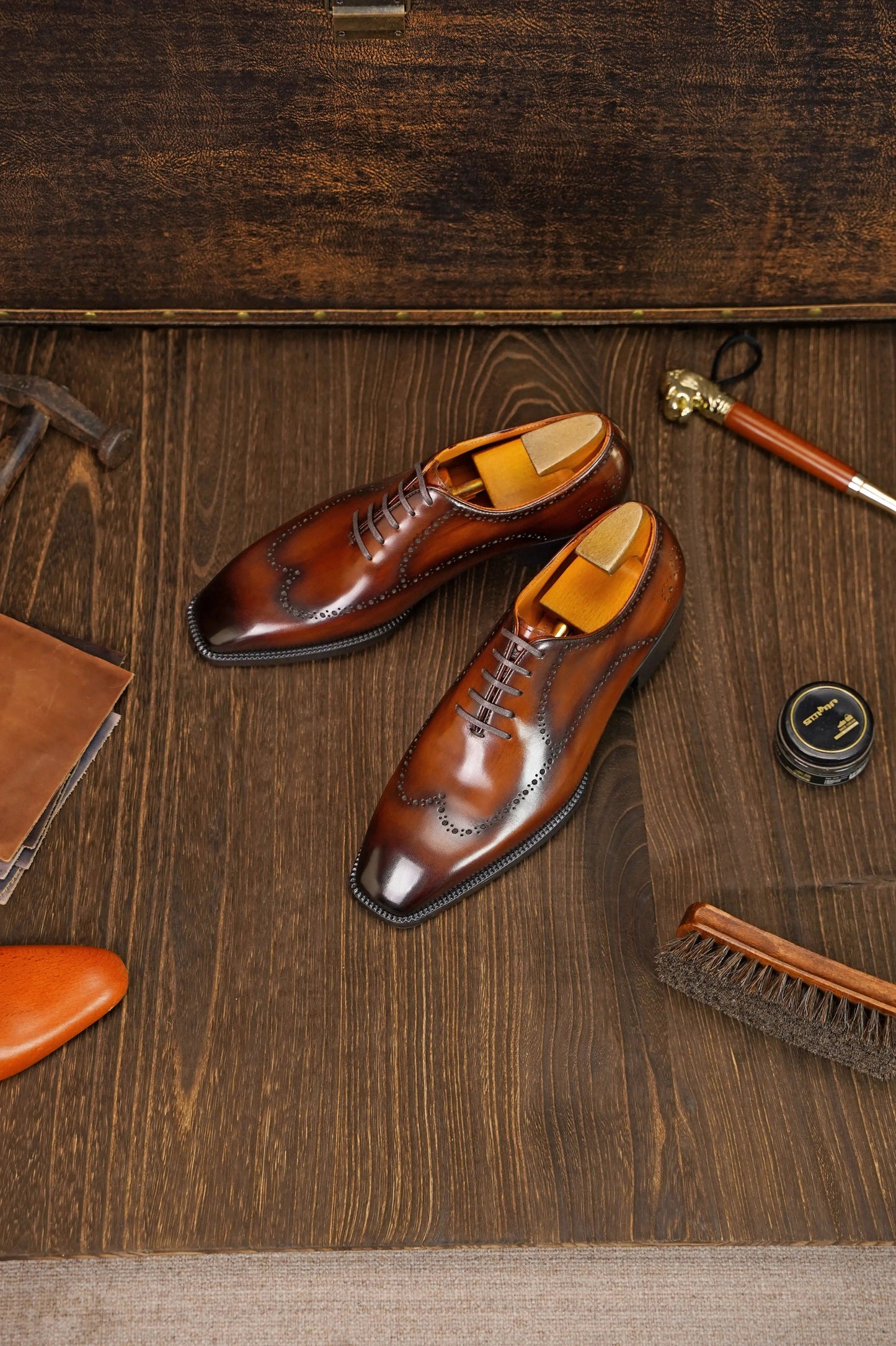 | The Maverick Tan Wingtip Oxford Brogues