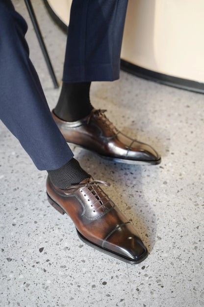 | Split Toe Apron Oxford Dress Shoes