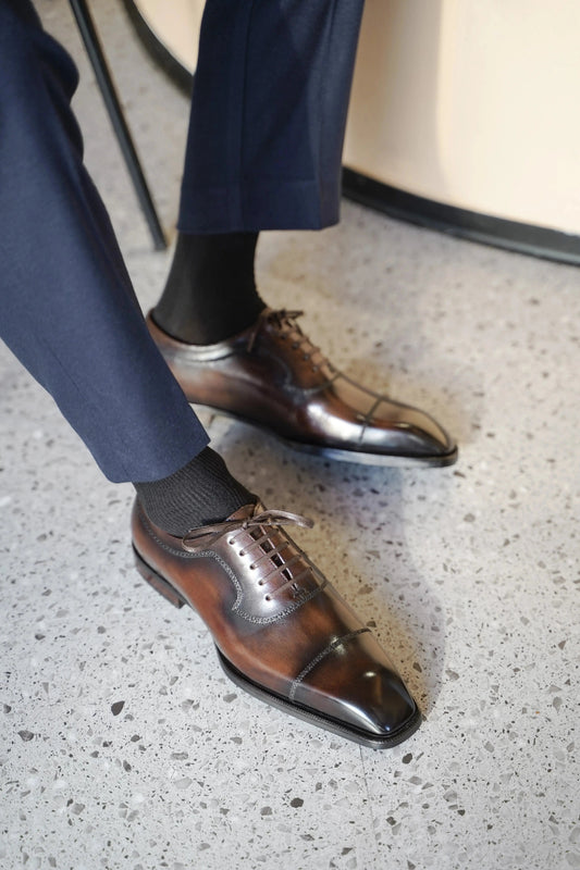 | Split Toe Apron Oxford Dress Shoes