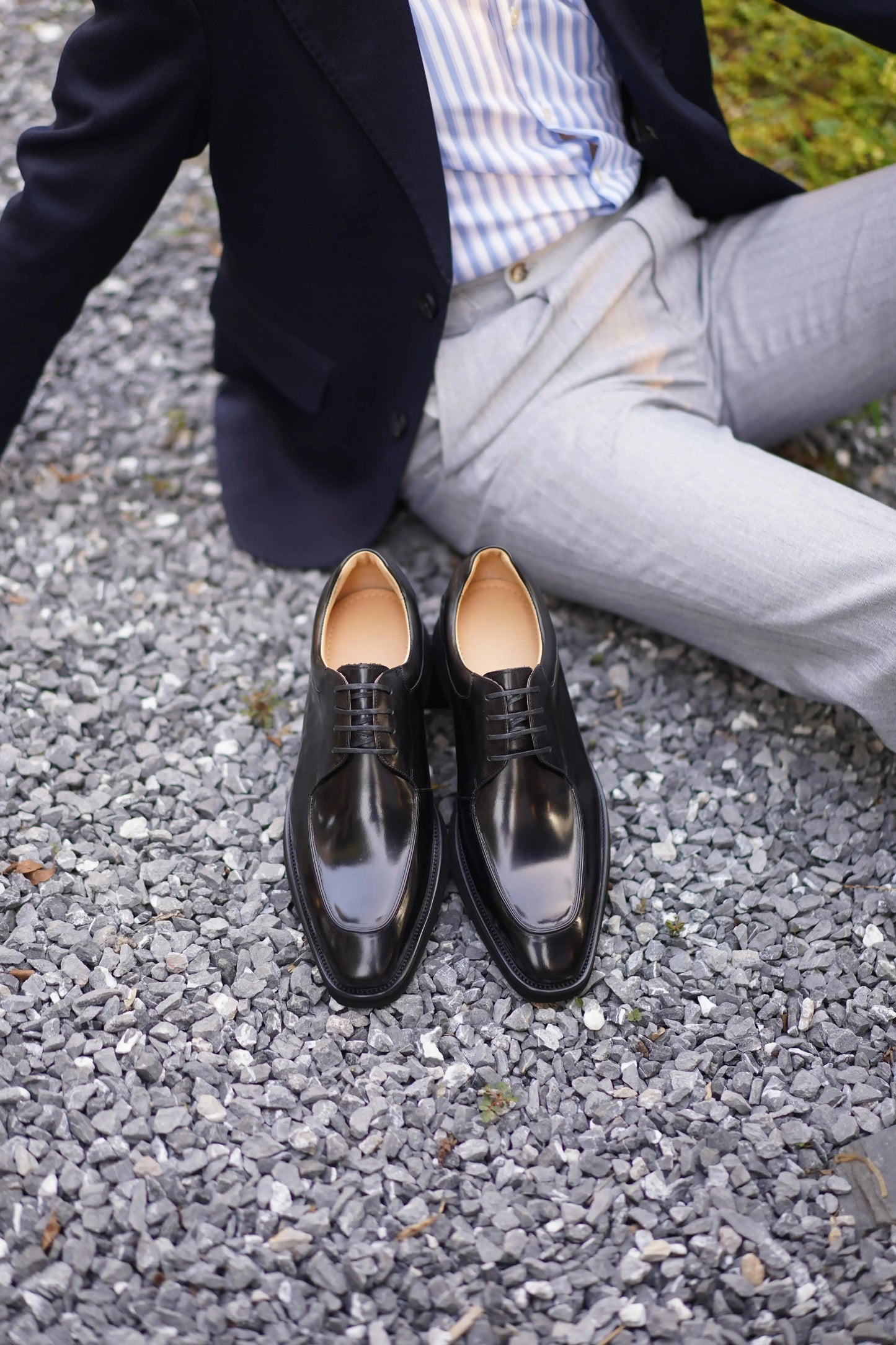 | Camel Brogue Derby Shoes For Men
