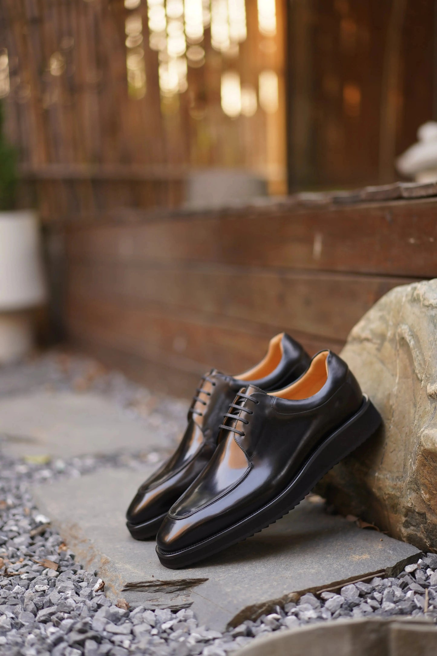 | Camel Brogue Derby Shoes For Men