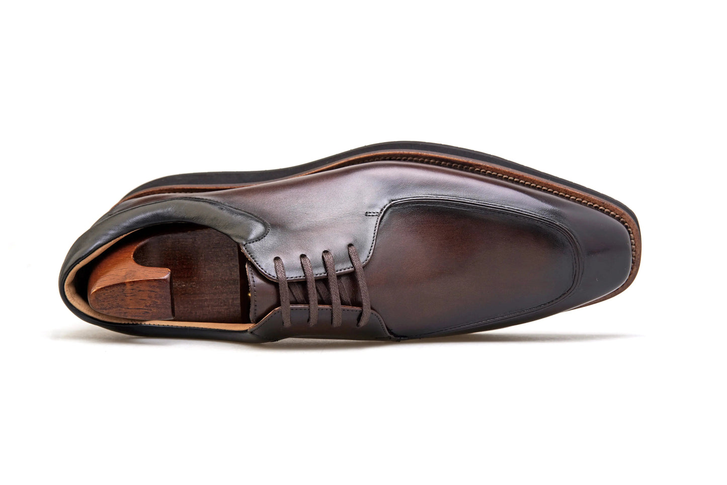 | Camel Brogue Derby Shoes For Men