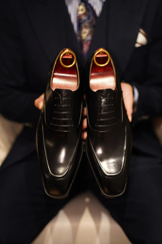 | Handmade Cowhide Derby Shoes For Men