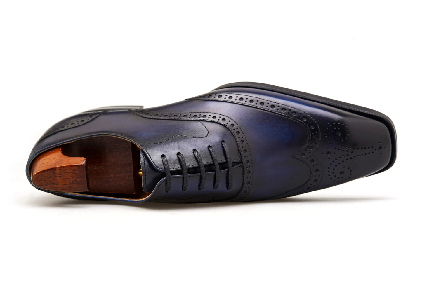 | Handmade Burgundy Leather Wingtip Brogue Oxford Dress Shoes