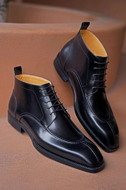 Cowhide Toe Derby Shoes For Men