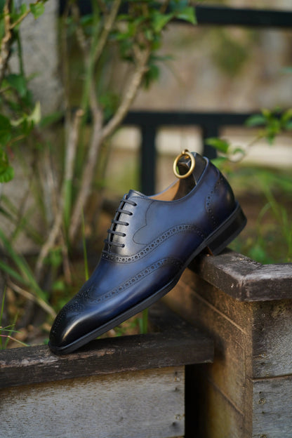 | Handmade Burgundy Leather Wingtip Brogue Oxford Dress Shoes