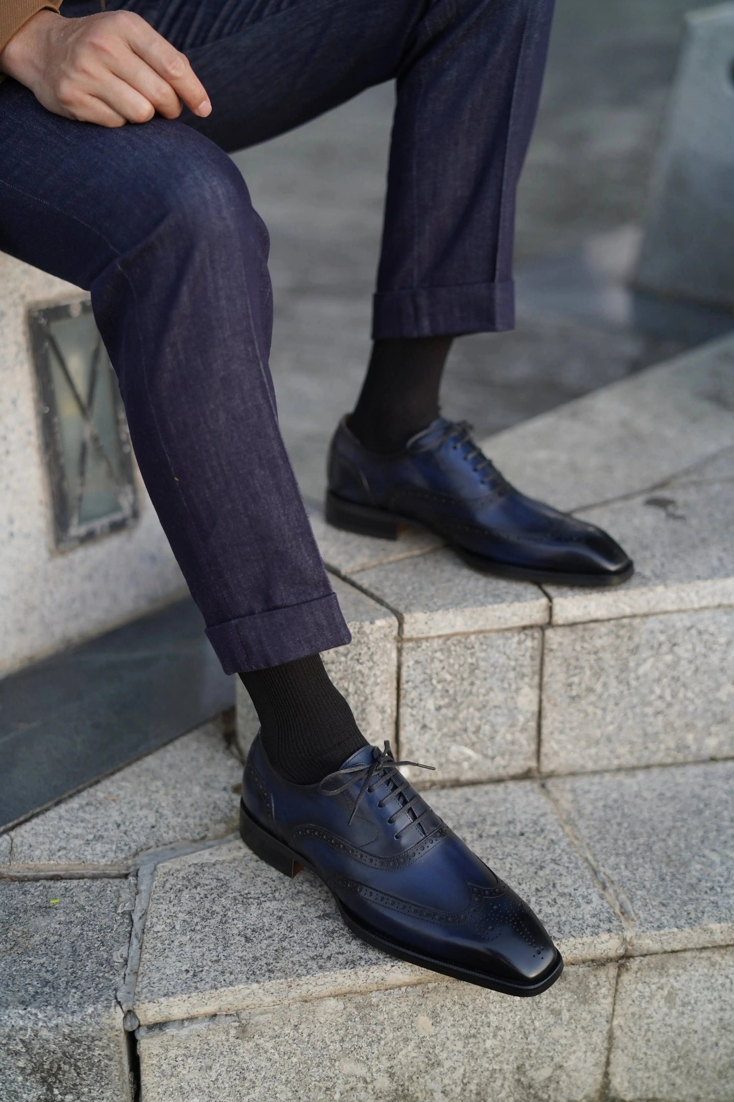 | Handmade Burgundy Leather Wingtip Brogue Oxford Dress Shoes