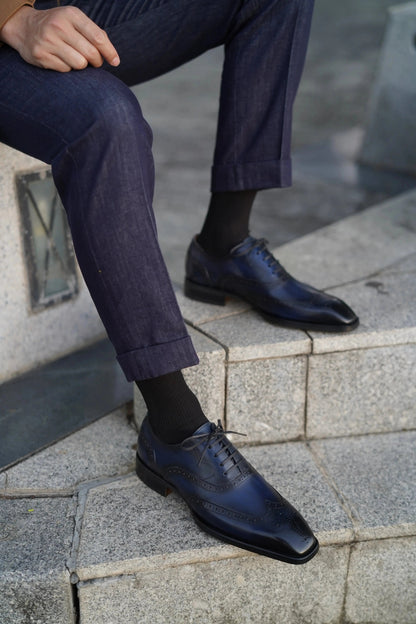 | Handmade Burgundy Leather Wingtip Brogue Oxford Dress Shoes