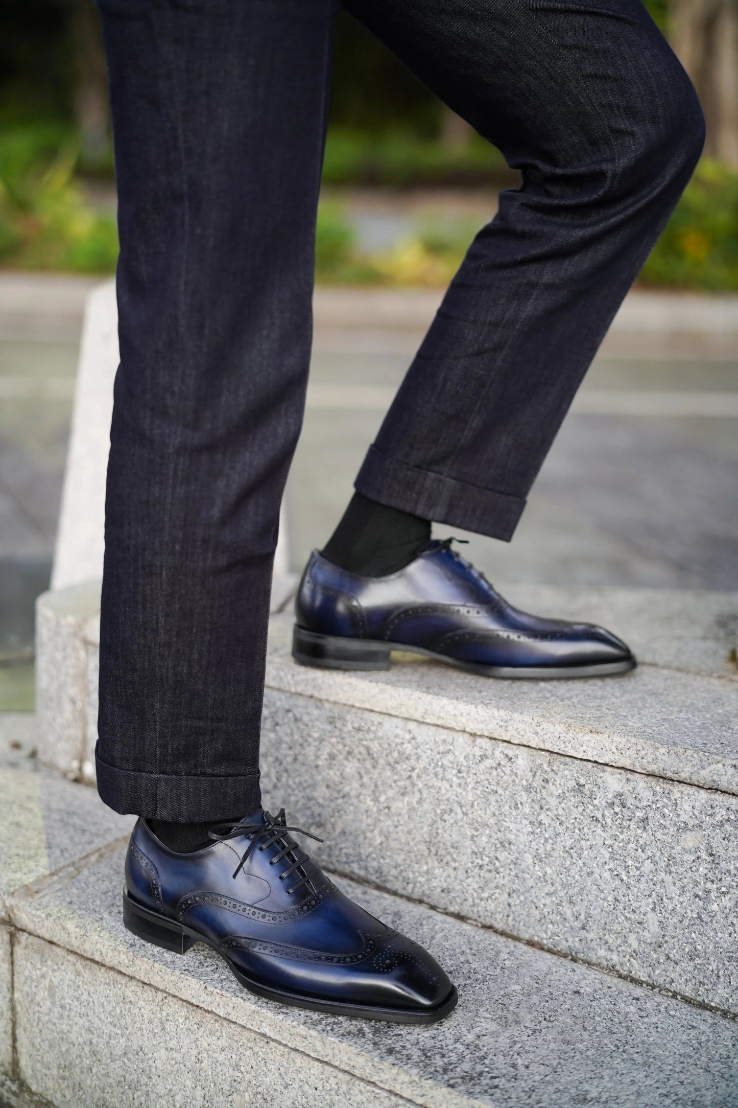| Handmade Burgundy Leather Wingtip Brogue Oxford Dress Shoes