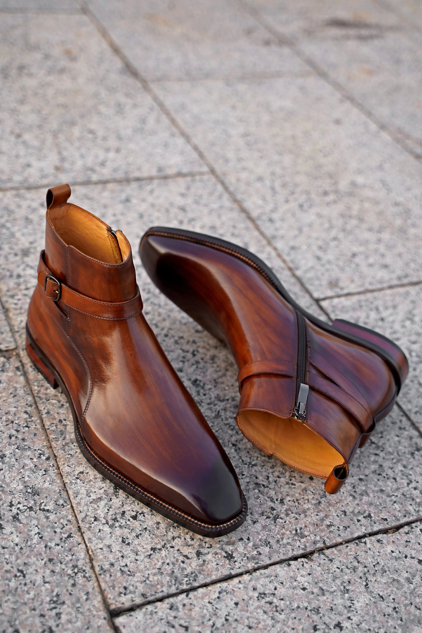 Hand-Painted Cowhide Derby Shoes