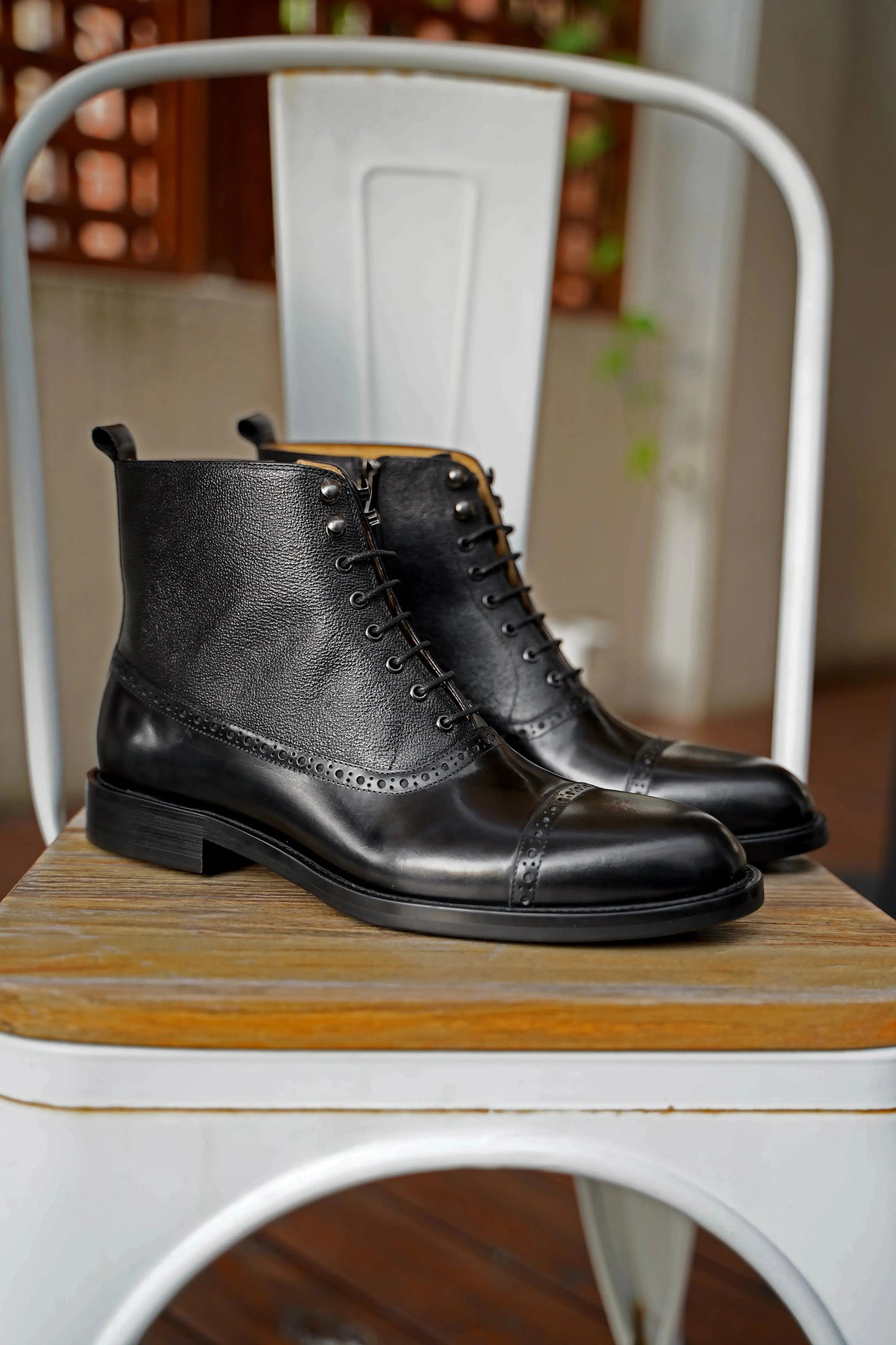 | Handmade Brown Leather Derby Brogues