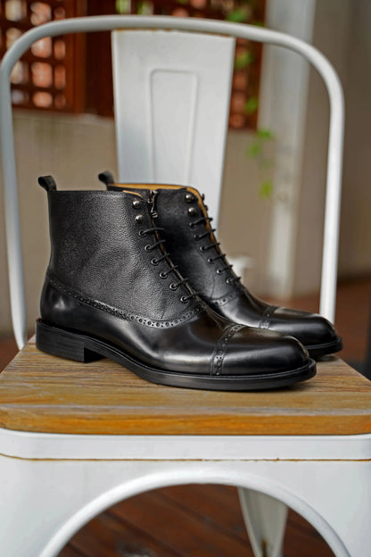 | Handmade Brown Leather Derby Brogues
