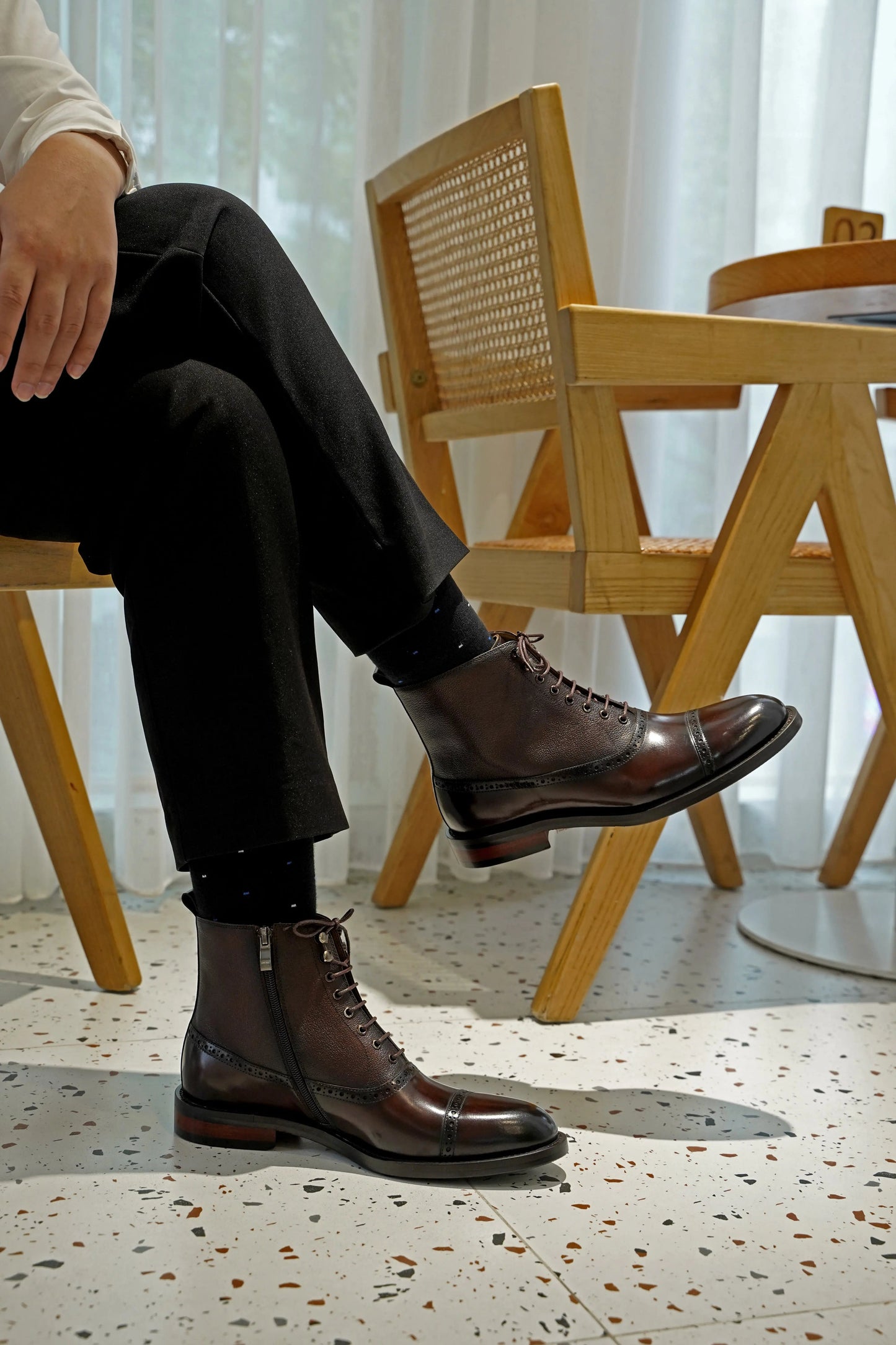 | Handmade Brown Leather Derby Brogues