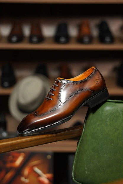 | The Maverick Tan Wingtip Oxford Brogues