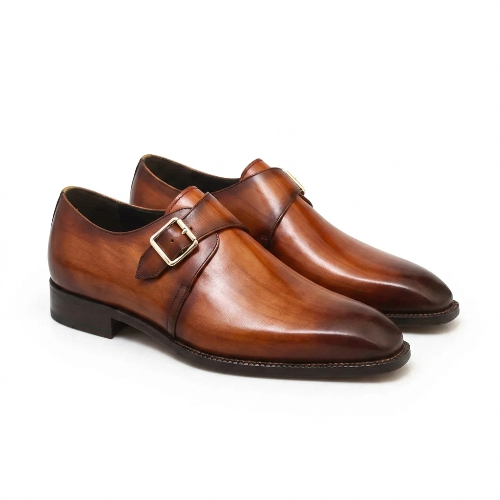 | Leather Smooth Monkstap Shoes For Men