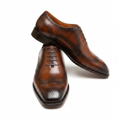 | The Maverick Tan Wingtip Oxford Brogues