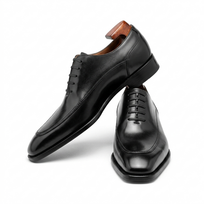 | Elegant Leather Derby Shoes Modern Professional