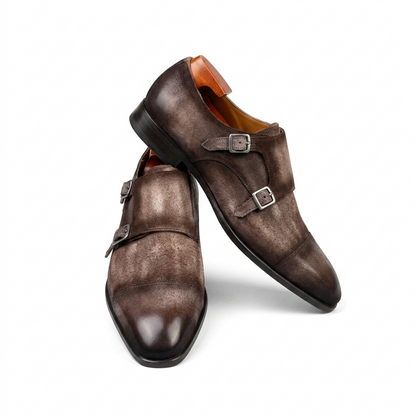 | Handcrafted Brown Calfskin Single Monk Strap