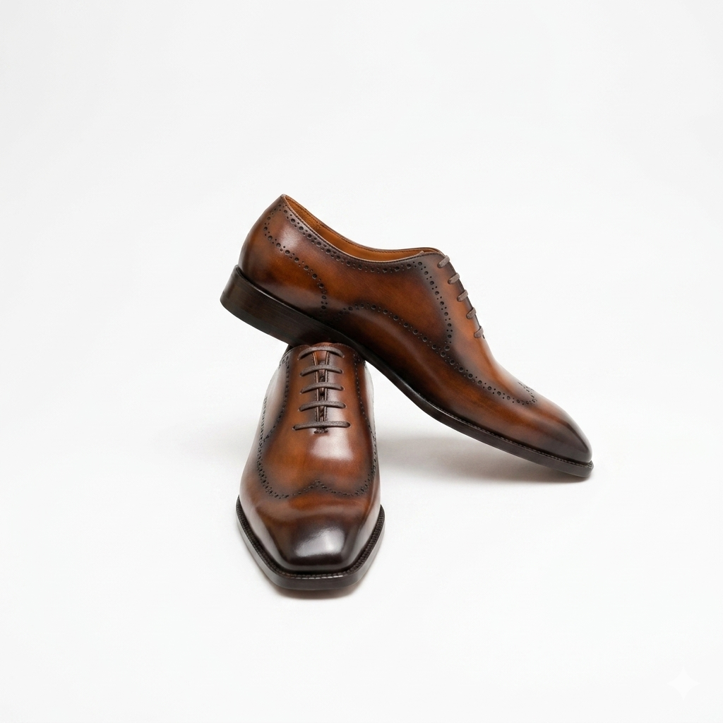 | The Maverick Tan Wingtip Oxford Brogues