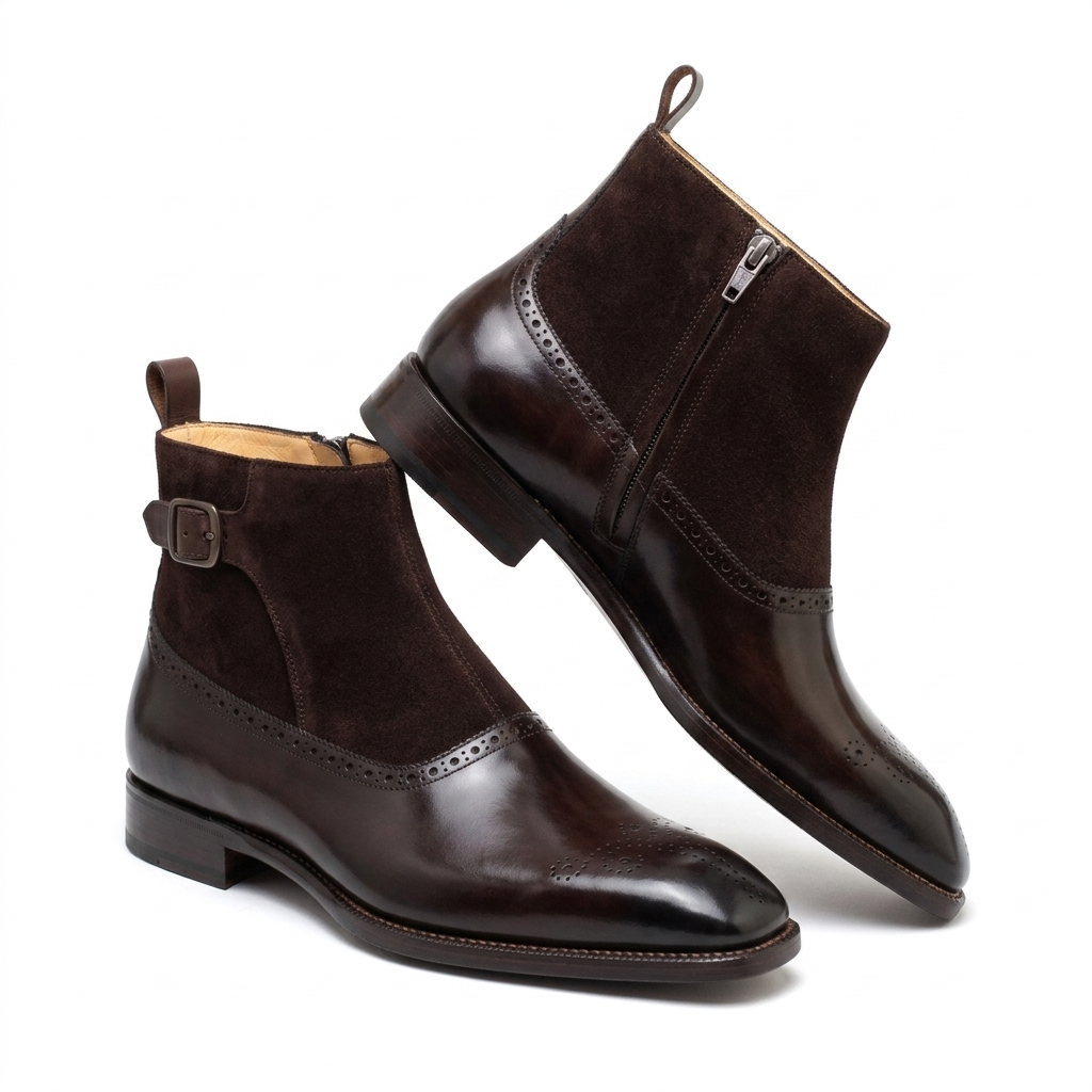 Wholecut Leather Derby Shoes For Men