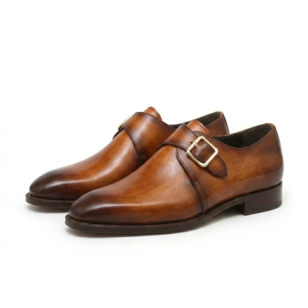 | Leather Smooth Monkstap Shoes For Men