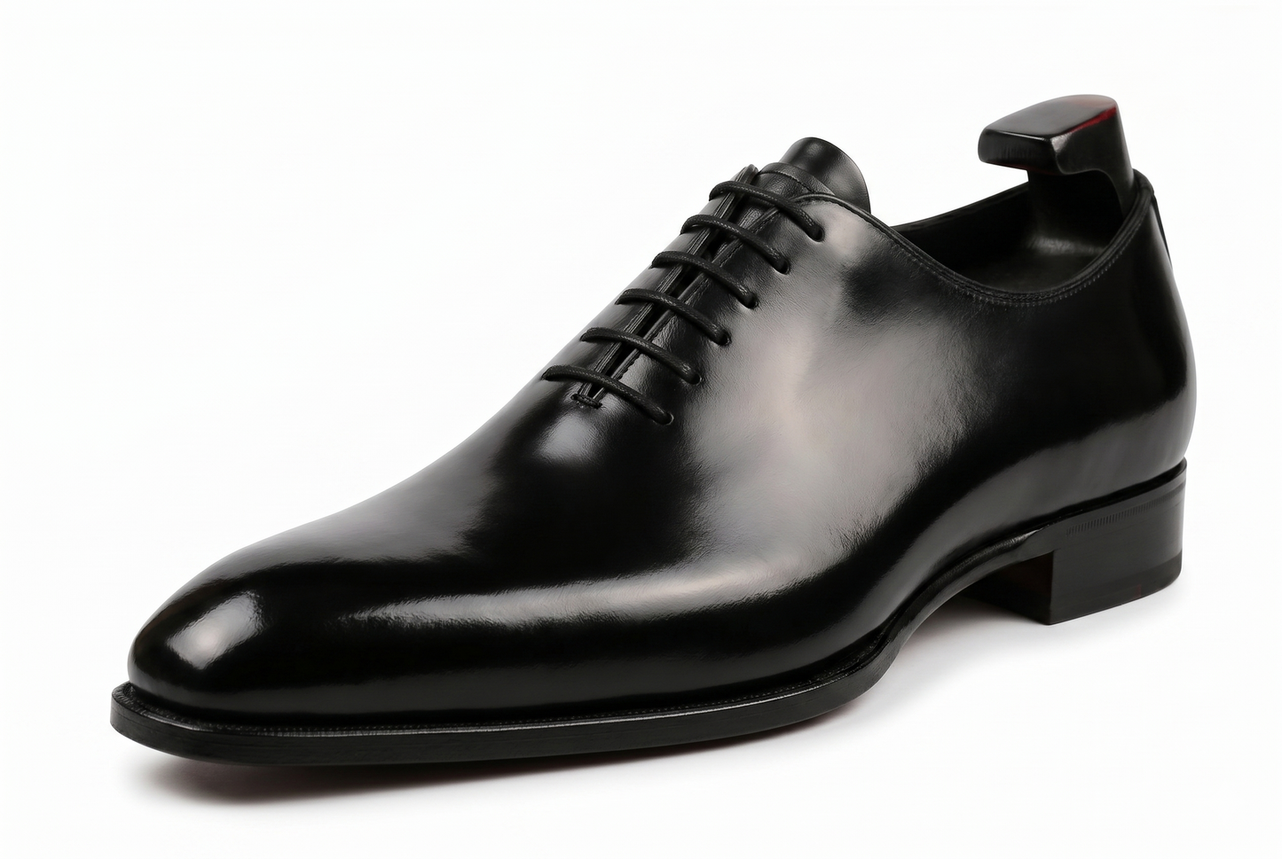 Men's Handmade Black Leather Wholecut Oxford Dress Shoes | PelleVista